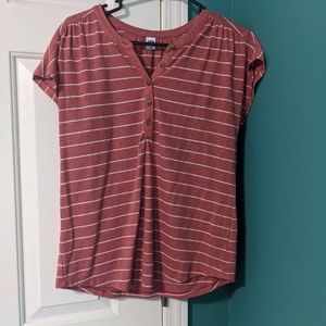 Old Navy Coral striped tank button up size S women's